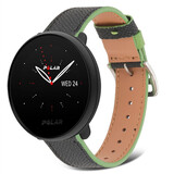 Strap-it Bracelet cuir Polar Ignite 3 (noir et vert)