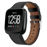 Strap-it Bracelet cuir Fitbit Versa (noir)