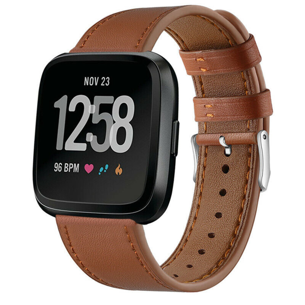 Strap-it Strap-it Bracelet cuir Fitbit Versa (marron élégant)