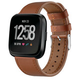 Strap-it Bracelet cuir Fitbit Versa (marron élégant)
