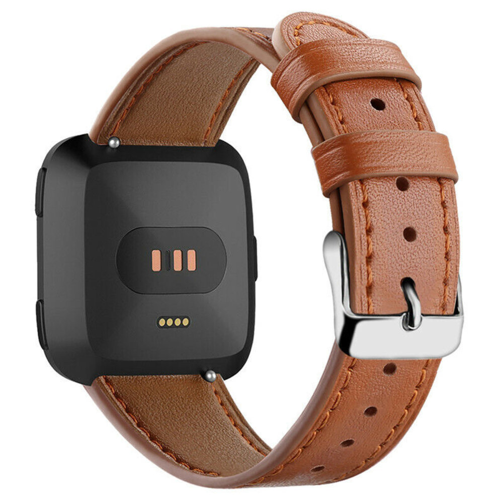 Strap-it Strap-it Bracelet cuir Fitbit Versa (marron élégant)