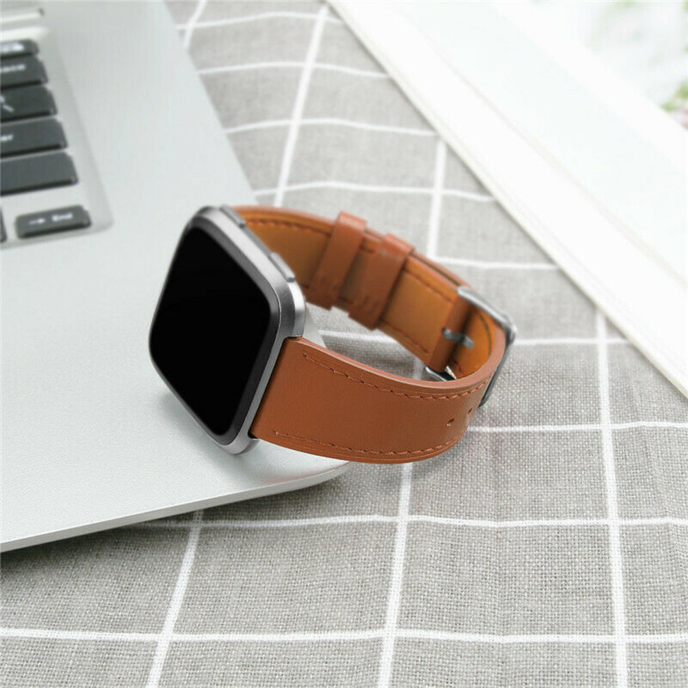 Strap-it Strap-it Bracelet cuir Fitbit Versa (marron élégant)