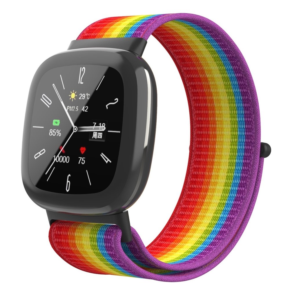 Bracelet nylon Fitbit Versa 4 (arc-en-ciel) 