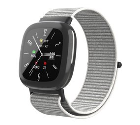 Strap-it Bracelet nylon Fitbit Versa 4 (gris)