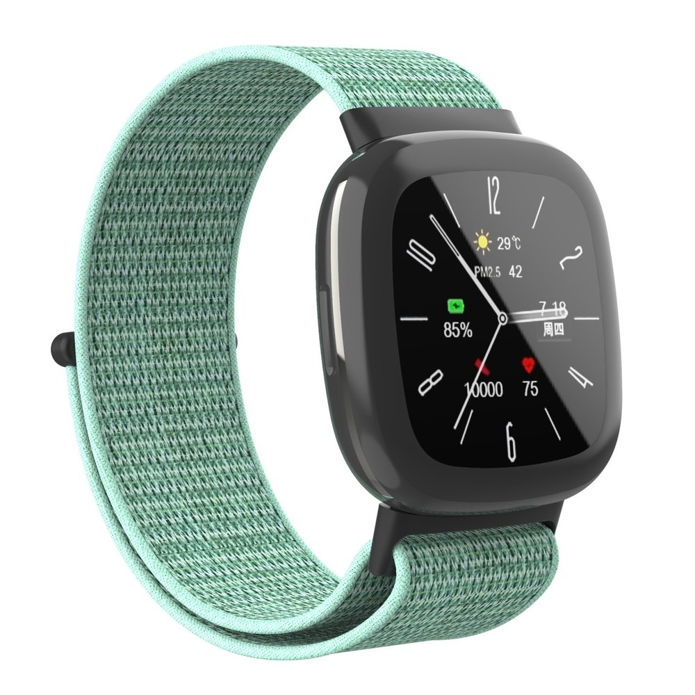 Strap-it Strap-it Bracelet nylon Fitbit Versa 4 (menthe)