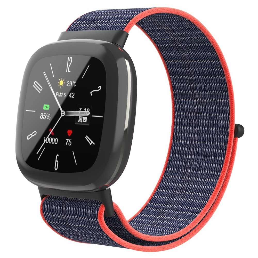 Strap-it Strap-it Bracelet nylon Fitbit Versa 4 (rose/indigo)