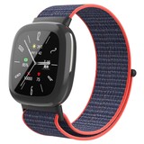 Strap-it Bracelet nylon Fitbit Versa 4 (rose/indigo)
