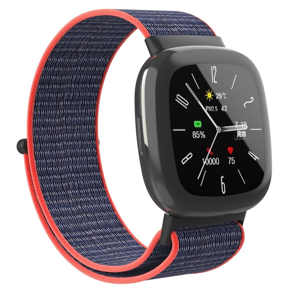 Strap-it Strap-it Bracelet nylon Fitbit Versa 4 (rose/indigo)