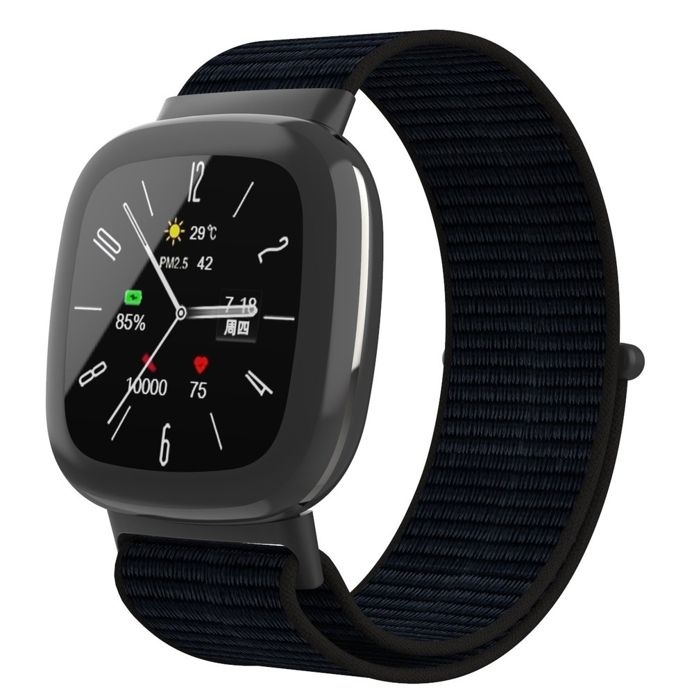 Strap-it Strap-it Bracelet nylon Fitbit Versa 4 (noir)