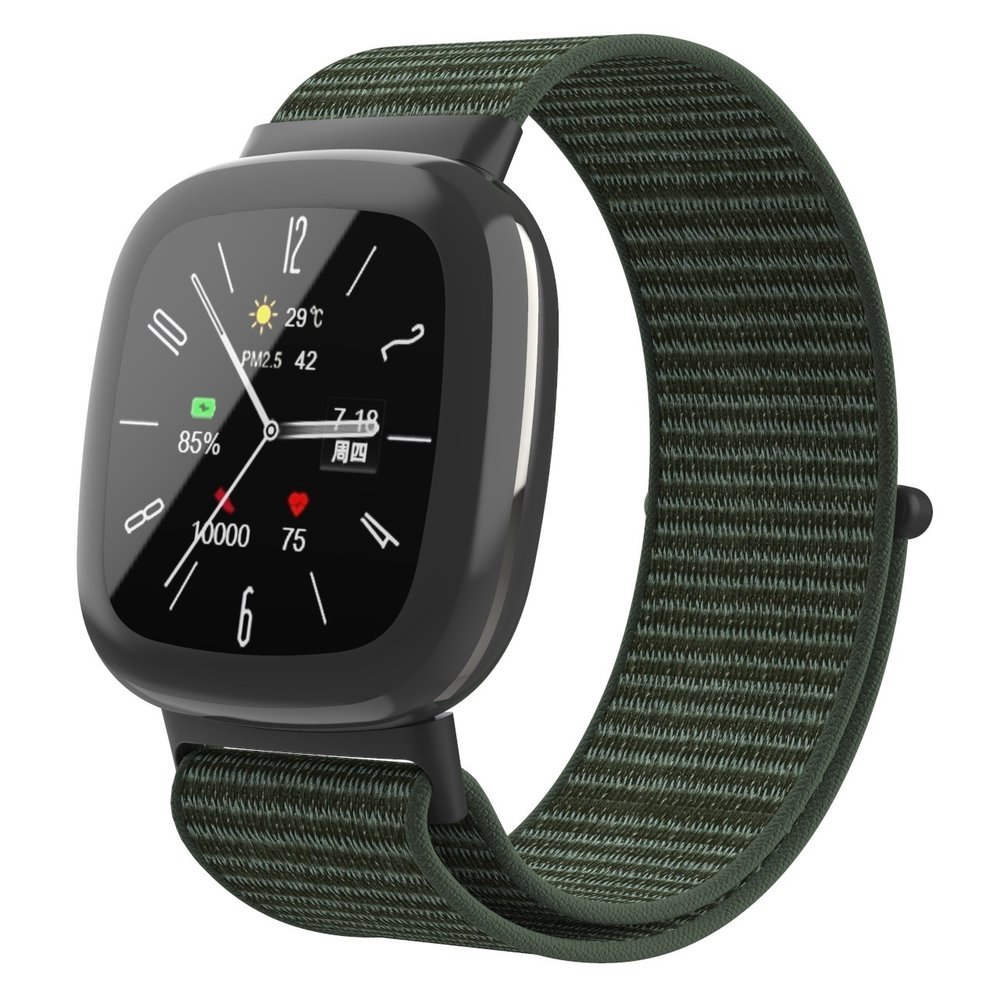 Strap-it Strap-it Bracelet nylon Fitbit Sense 2 (vert armée)