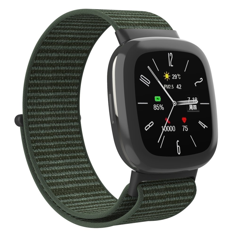 Strap-it Strap-it Bracelet nylon Fitbit Sense 2 (vert armée)