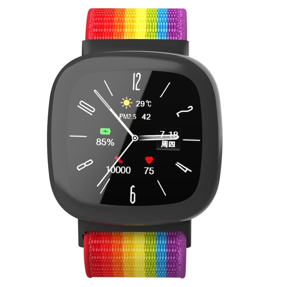 Strap-it Strap-it Bracelet nylon Fitbit Sense 2 (arc-en-ciel) Strap-it Strap-it Bracelet nylon Fitbit Sense 2 (arc-en-ciel)