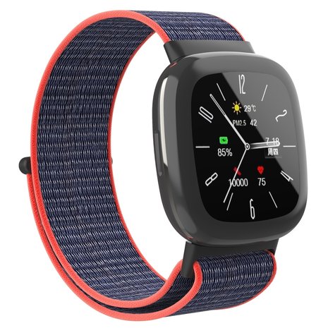 Strap-it Strap-it Bracelet nylon Fitbit Sense 2 (rose/indigo)