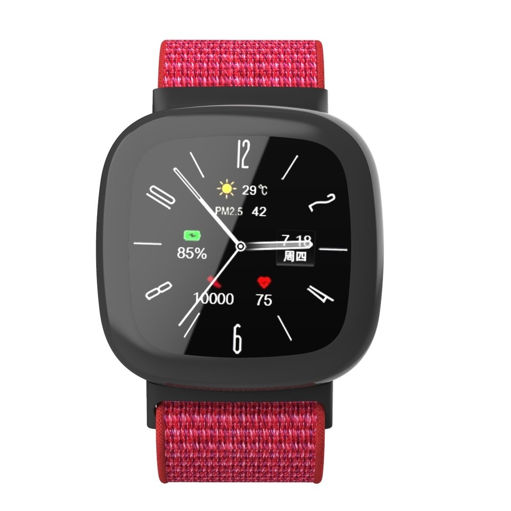 Strap-it Strap-it Bracelet nylon Fitbit Sense 2 (rouge)