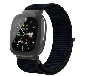 Strap-it Bracelet nylon Fitbit Sense 2 (noir)