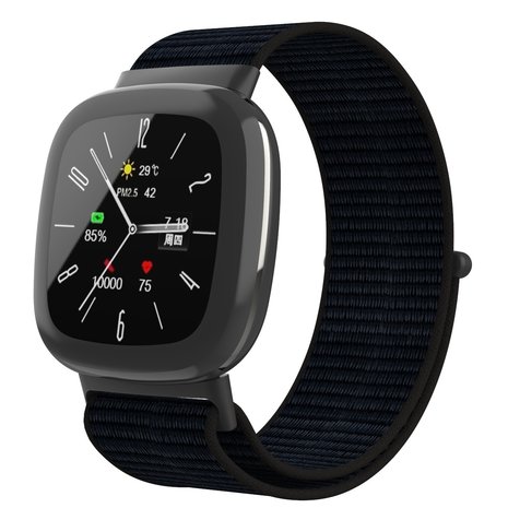 Strap-it Strap-it Bracelet nylon Fitbit Sense 2 (noir)