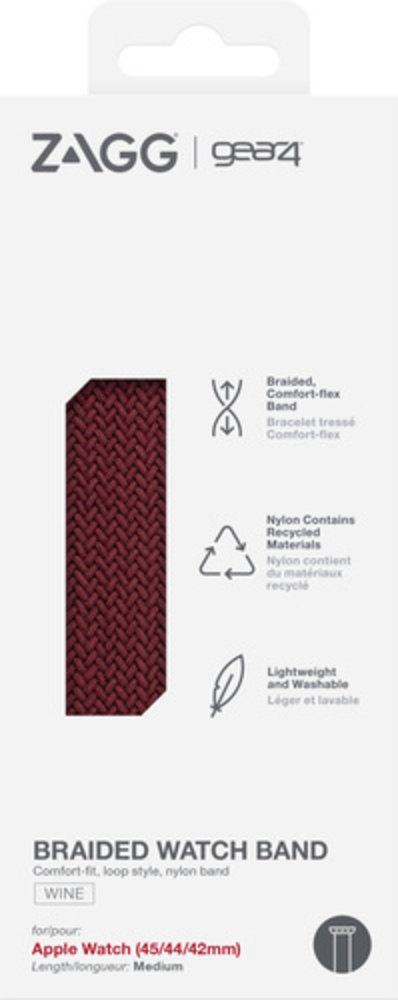 Gear4 Gear4 Bracelet en nylon tressé Apple Watch (bordeaux) Gear4 Gear4 Bracelet en nylon tressé Apple Watch (bordeaux)