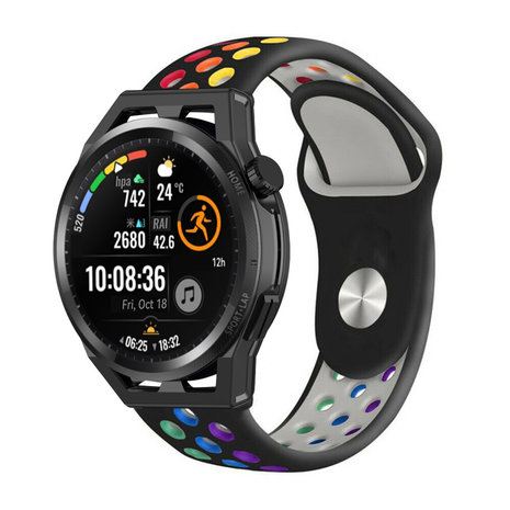 Strap-it Strap-it Bracelet sport Huawei Watch GT (noir/arc-en-ciel)