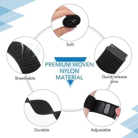 Strap-it Strap-it Bracelet nylon Huawei Watch GT (noir) Strap-it Strap-it Bracelet nylon Huawei Watch GT (noir)