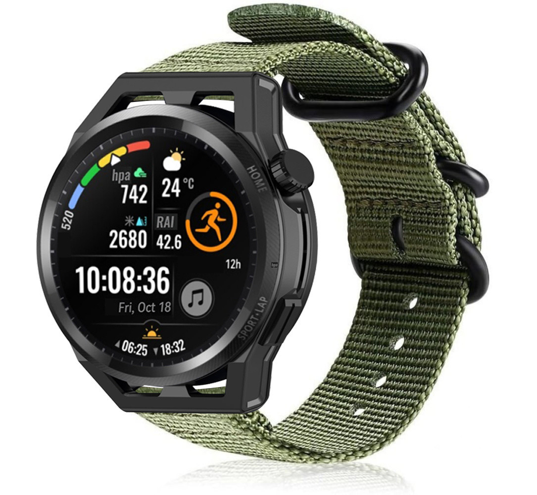 Strap-it Strap-it Bracelet nylon avec boucle Huawei Watch GT (vert)