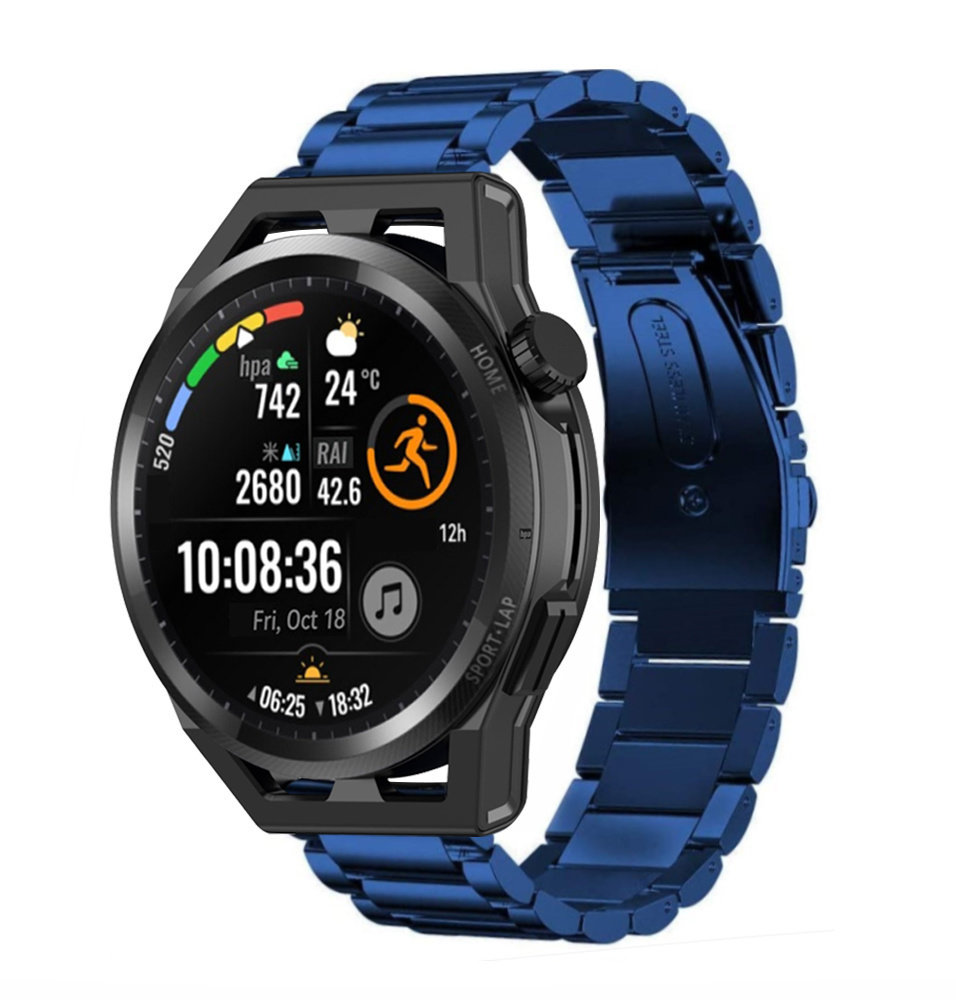 Strap-it Strap-it Bracelet acier Huawei Watch GT (bleu) Strap-it Strap-it Bracelet acier Huawei Watch GT (bleu)