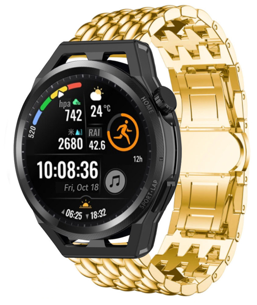 Strap-it Strap-it Bracelet acier dragon Huawei Watch GT (or)