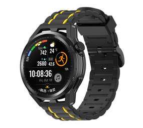 Strap-it Bracelet silicone musclé Huawei Watch GT (noir/jaune)