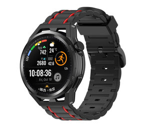 Strap-it Bracelet silicone musclé Huawei Watch GT (noir/rouge)
