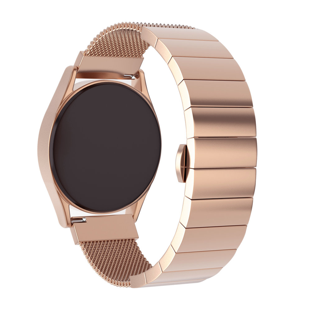 Strap-it Strap-it Bracelet acier/Milanaise Huawei Watch GT (or rose)