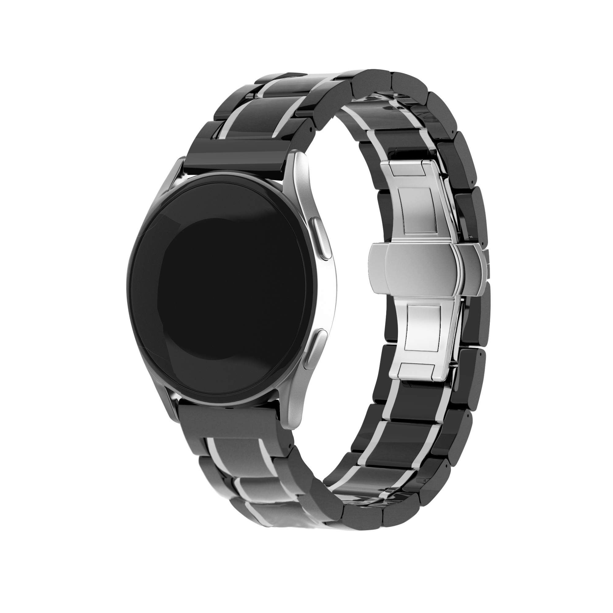 Bracelet Magnétique en Céramique Noire & Acier - Bracelets Tendances