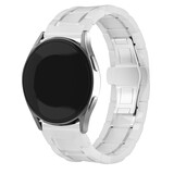 Strap-it Bracelet acier/ceramic Huawei Watch GT (blanc/argent)