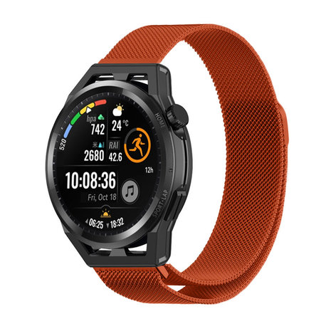 Strap-it Strap-it Bracelet Milanaise Huawei Watch GT (orange) Strap-it Strap-it Bracelet Milanaise Huawei Watch GT (orange)