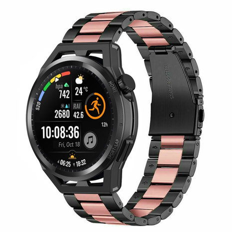 Strap-it Strap-it Bracelet acier Huawei Watch GT (noir/rose)