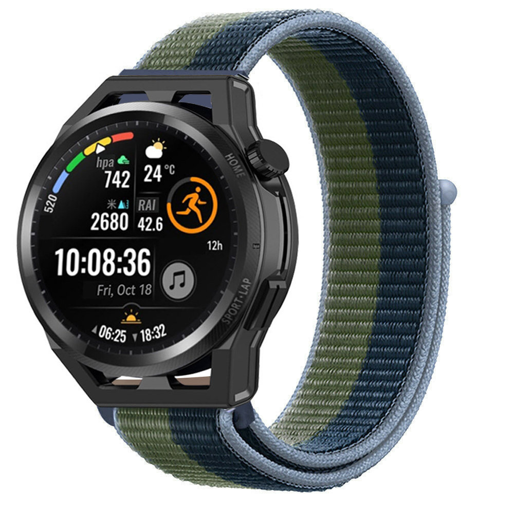 Strap-it Strap-it Bracelet nylon Huawei Watch GT (vert/bleu)