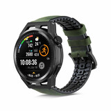 Strap-it Bracelet cuir/silicone Huawei Watch GT (noir/vert)
