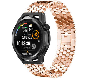Strap-it Bracelet acier hexagones Huawei Watch GT (or rose)