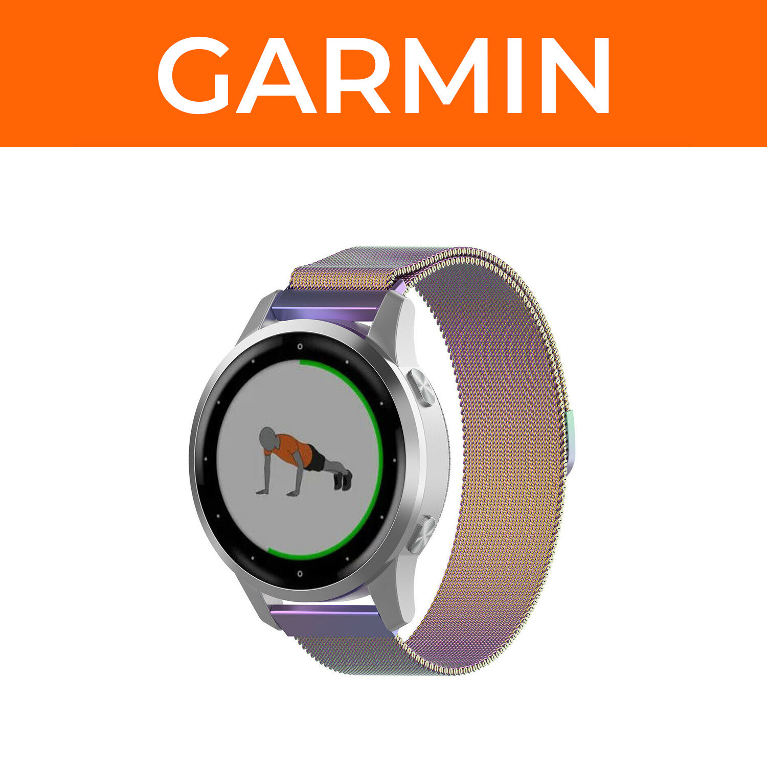 Bracelet Milanais Garmin Vivoactive 3 (arc-en-ciel) 