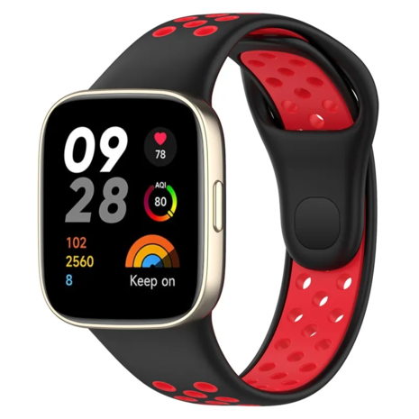 Strap-it Strap-it Bracelet sport Redmi Watch 3 (noir/rouge) Strap-it Strap-it Bracelet sport Redmi Watch 3 (noir/rouge)