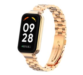 Strap-it Bracelet acier Xiaomi Redmi Smart Band 2 (or rose)