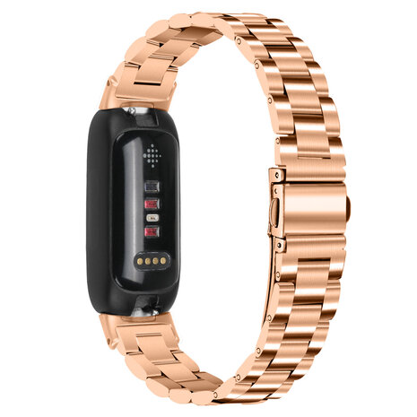 Strap-it Strap-it Bracelet acier Fitbit Inspire 3 (or rose)