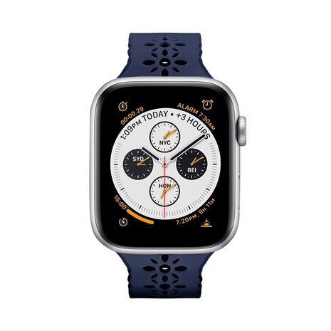 Strap-it Strap-it Bracelet silicone à motifs Apple Watch (bleu foncé)