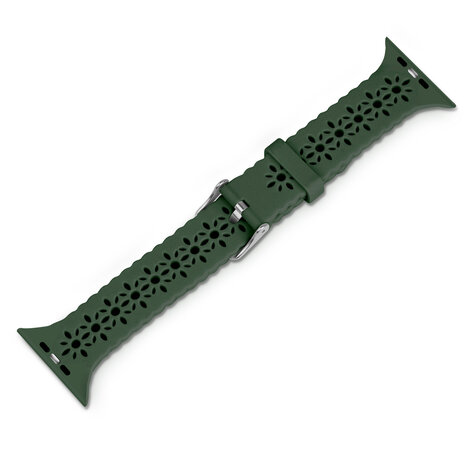 Strap-it Strap-it Bracelet silicone à motifs Apple Watch (vert foncé)