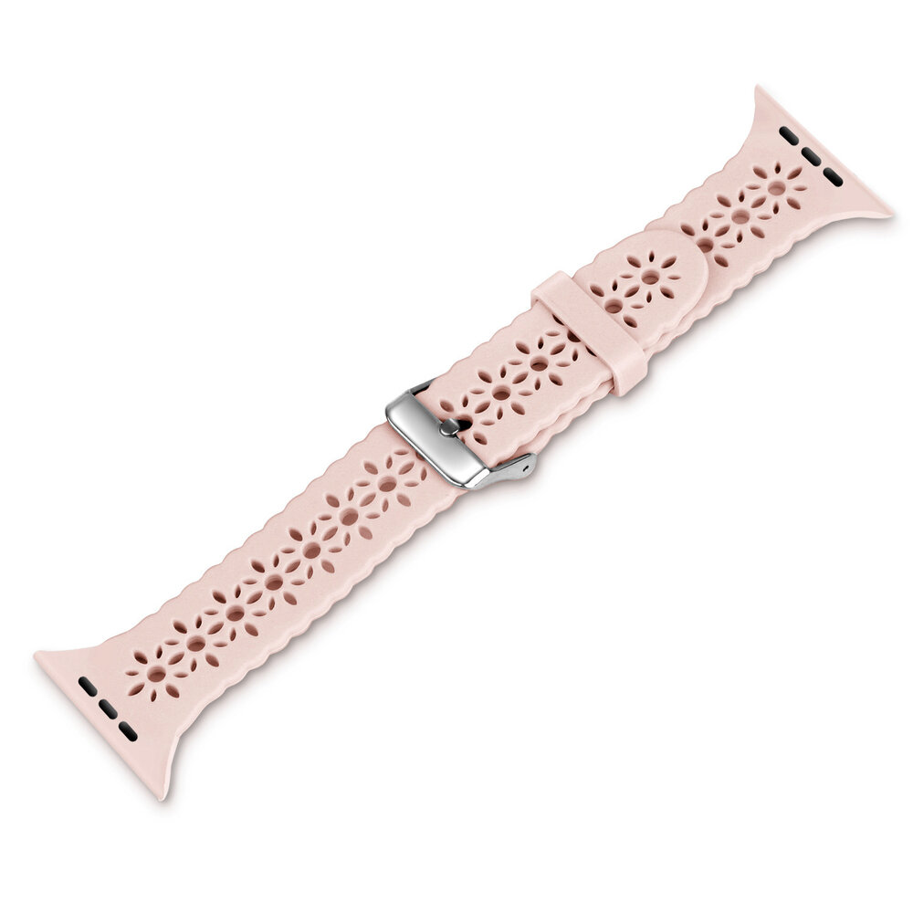 Strap-it Strap-it Bracelet silicone à motifs Apple Watch (rose)