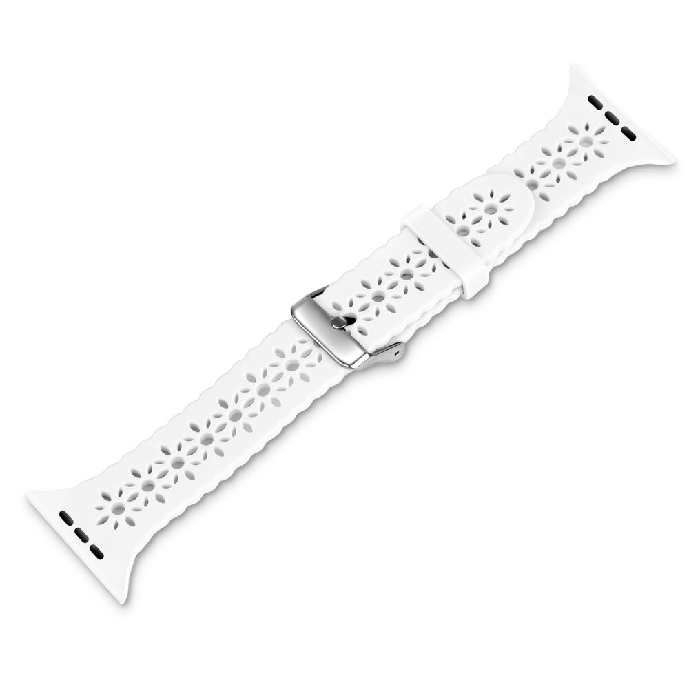 Strap-it Strap-it Bracelet silicone à motifs Apple Watch (blanc)