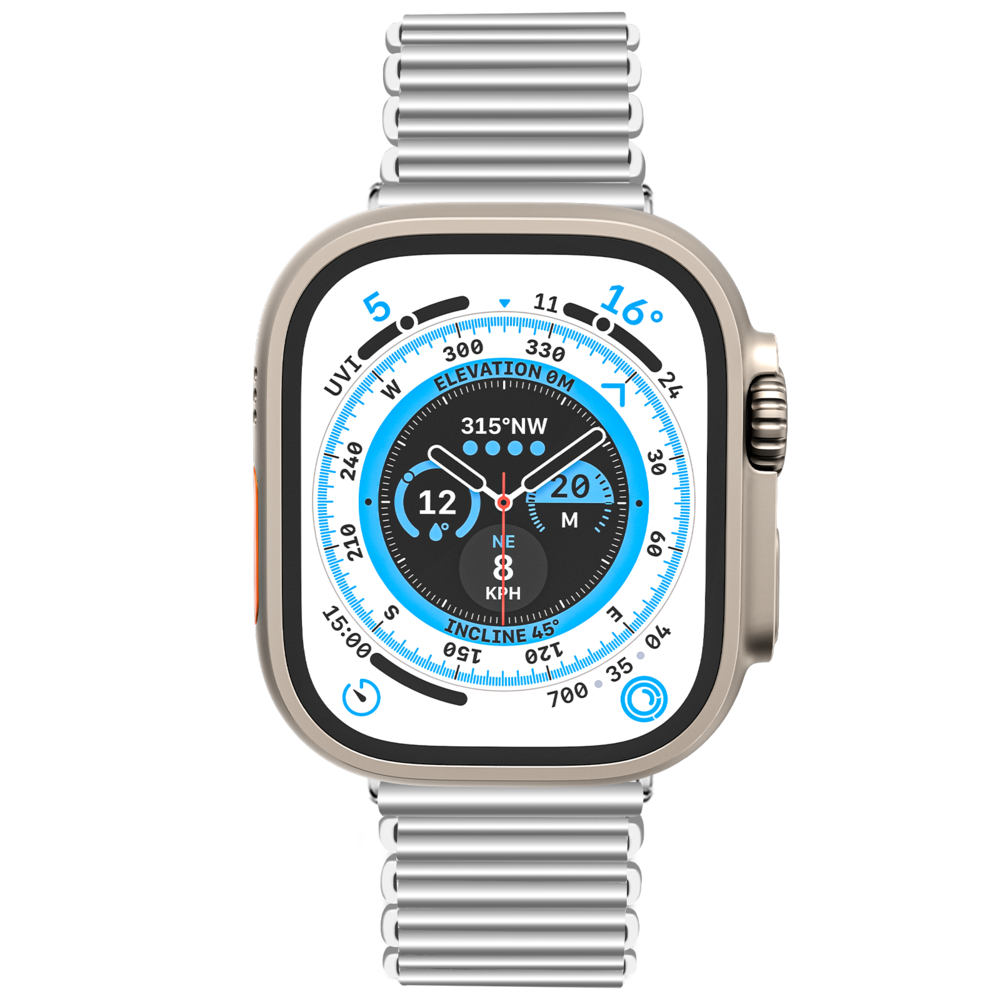 Strap-it Strap-it Bracelet acier unique Apple Watch (argent)