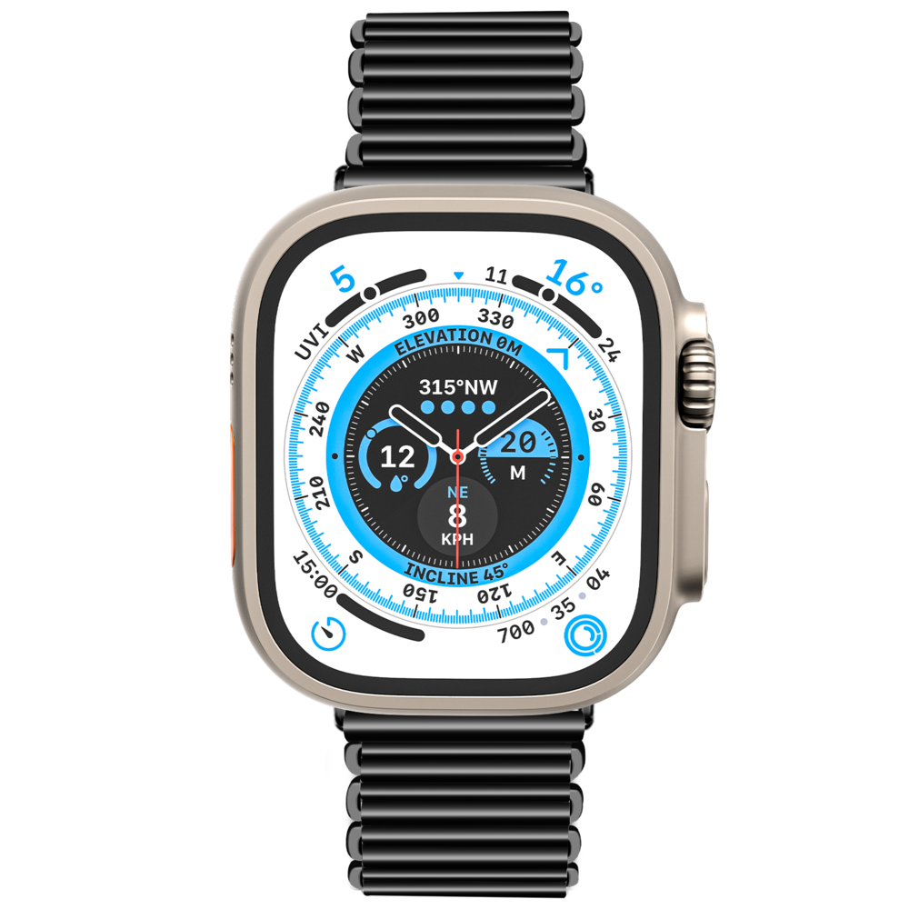 Strap-it Strap-it Bracelet acier unique Apple Watch (noir)