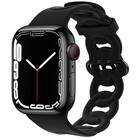 Strap-it Strap-it Bracelet silicone chaîne Apple Watch (noir)