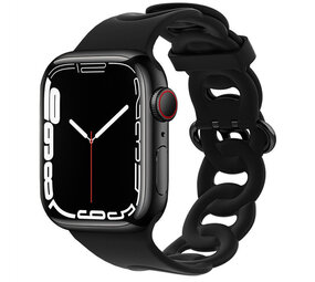 Strap-it Bracelet silicone chaîne Apple Watch (noir)