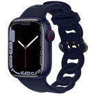 Strap-it Strap-it Bracelet silicone chaîne Apple Watch (bleu foncé)