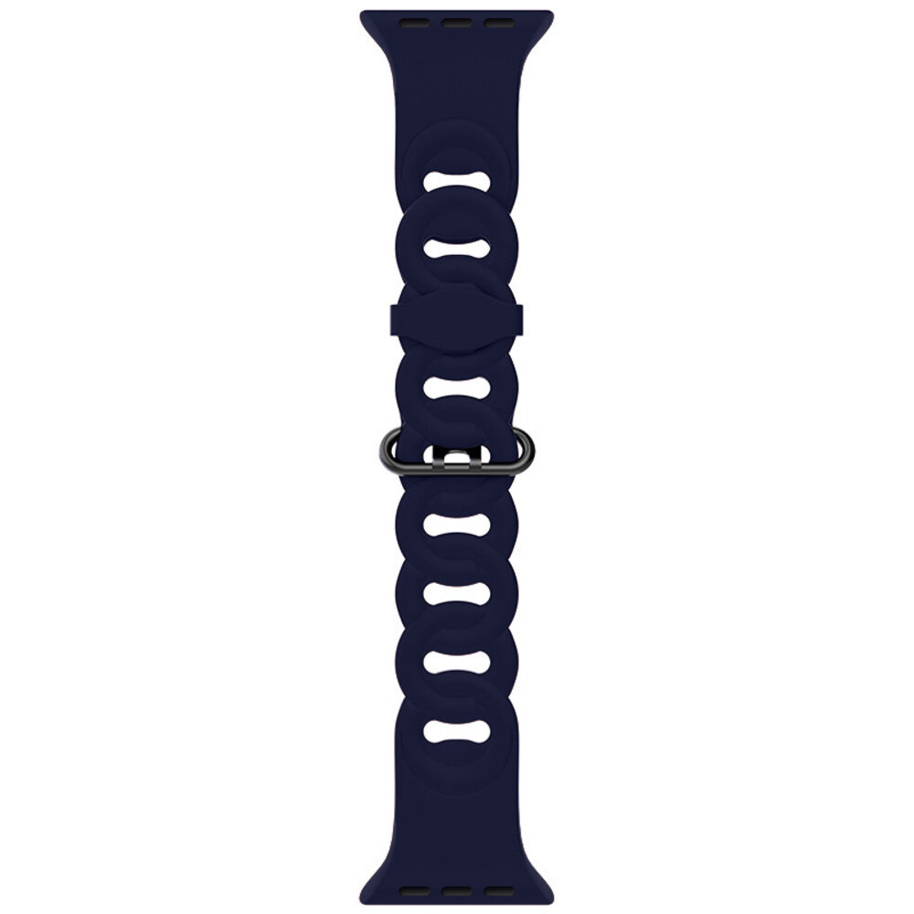 Strap-it Strap-it Bracelet silicone chaîne Apple Watch (bleu foncé)